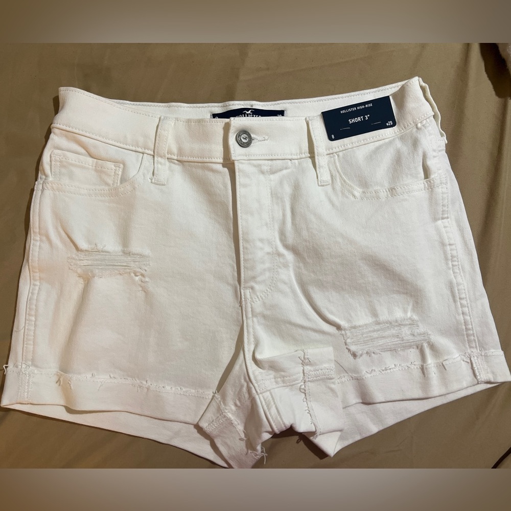 White high rise hollister shorts